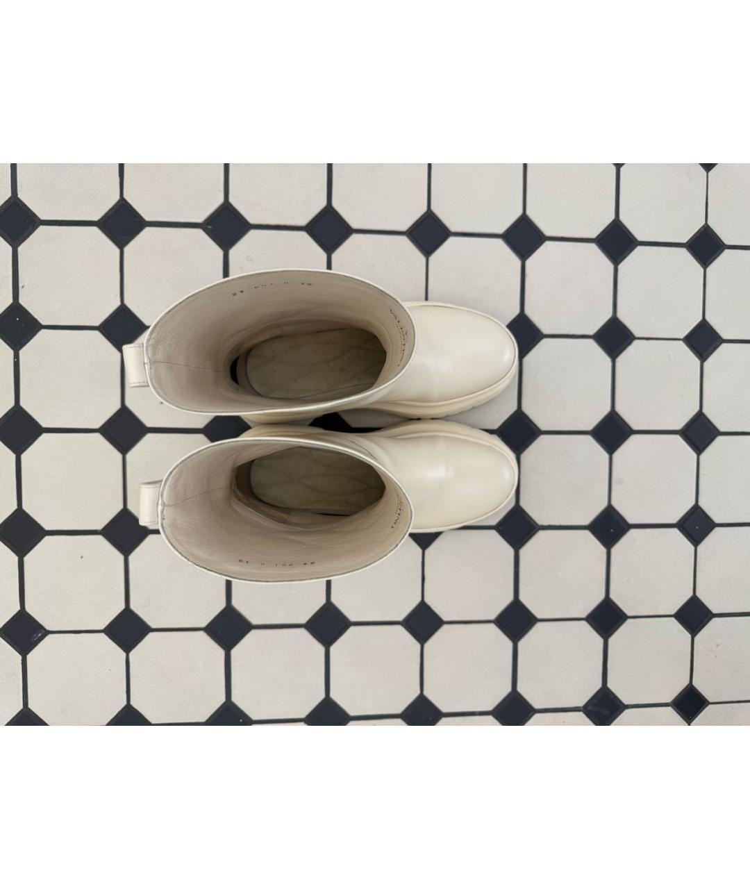 VALENTINO Бежевые кожаные полусапоги, фото 3