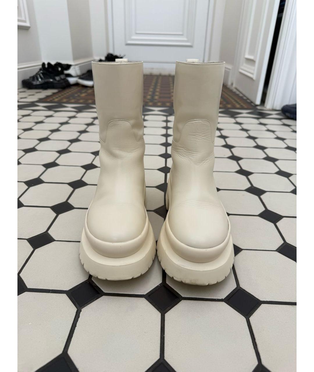 VALENTINO Бежевые кожаные полусапоги, фото 2