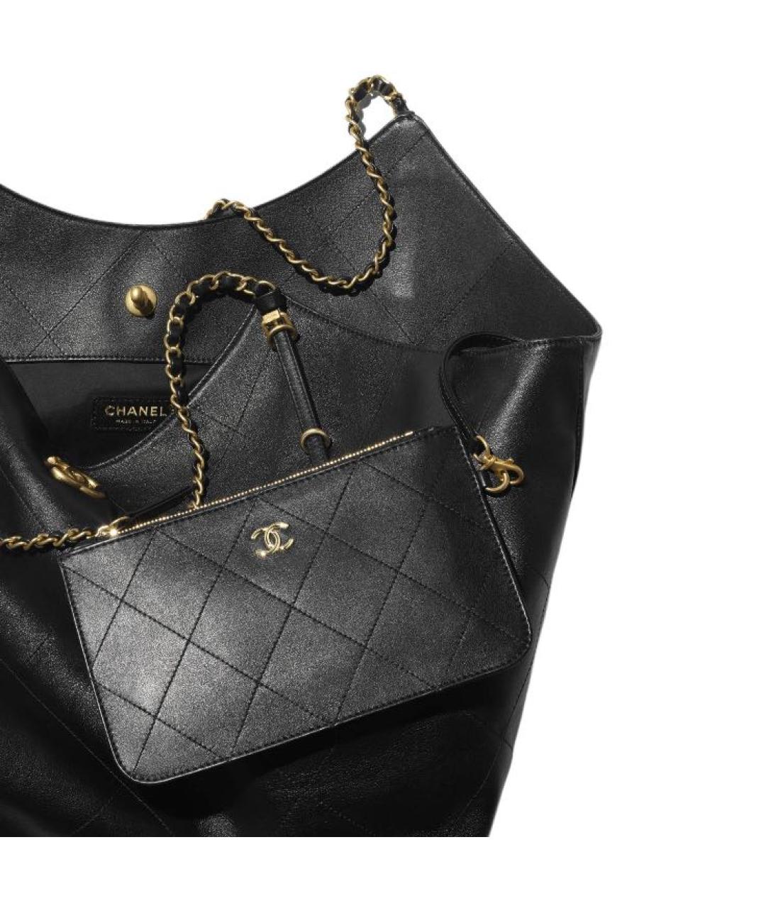 CHANEL Черная кожаная сумка тоут, фото 4