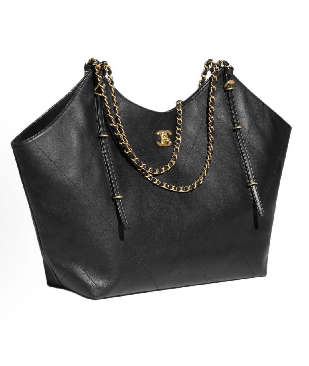 CHANEL Черная кожаная сумка тоут, фото 2