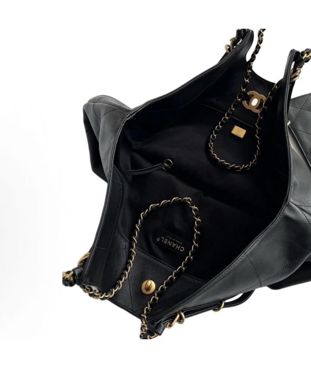 CHANEL Черная кожаная сумка тоут, фото 3