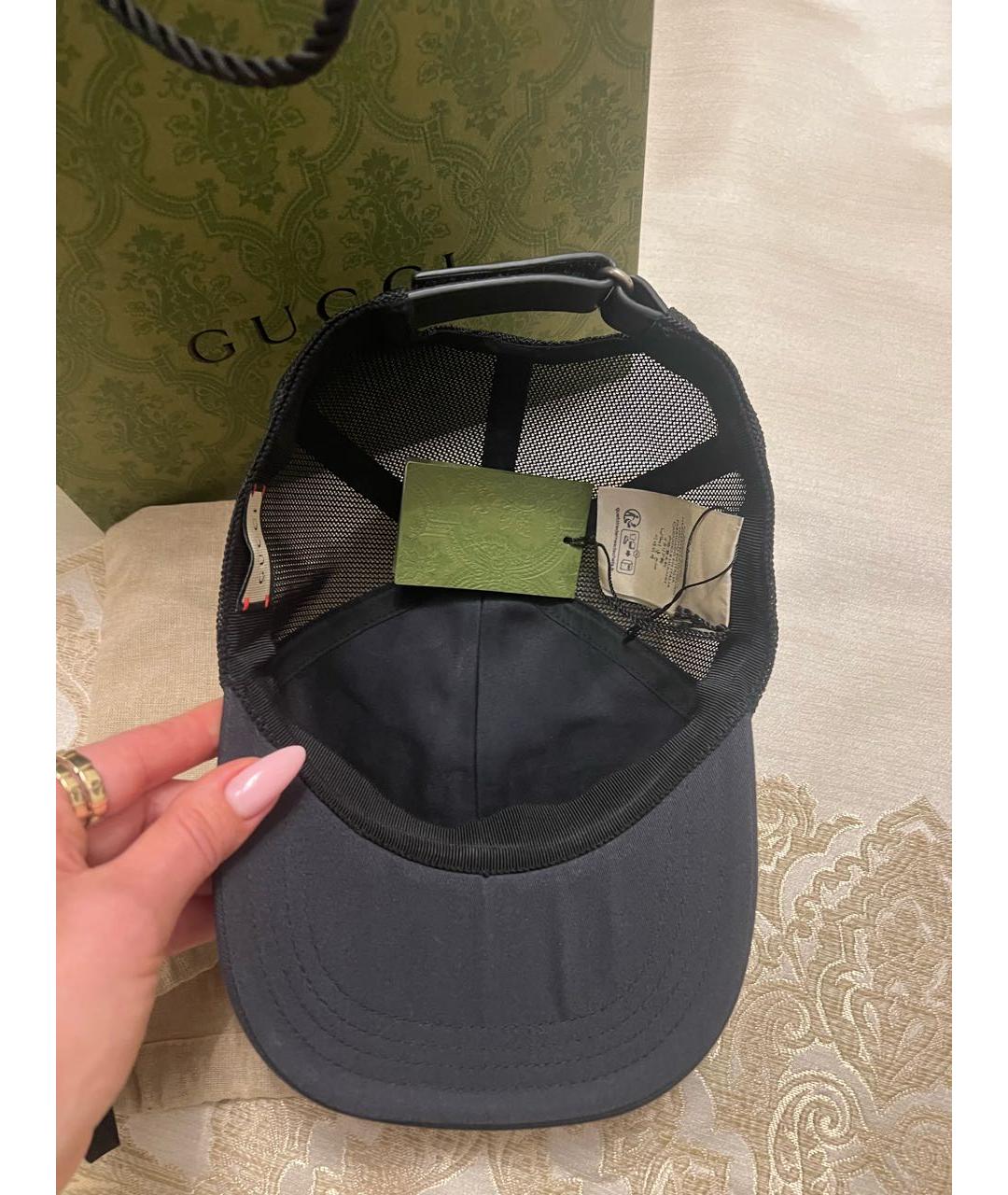 GUCCI Черная хлопковая кепка/бейсболка, фото 6