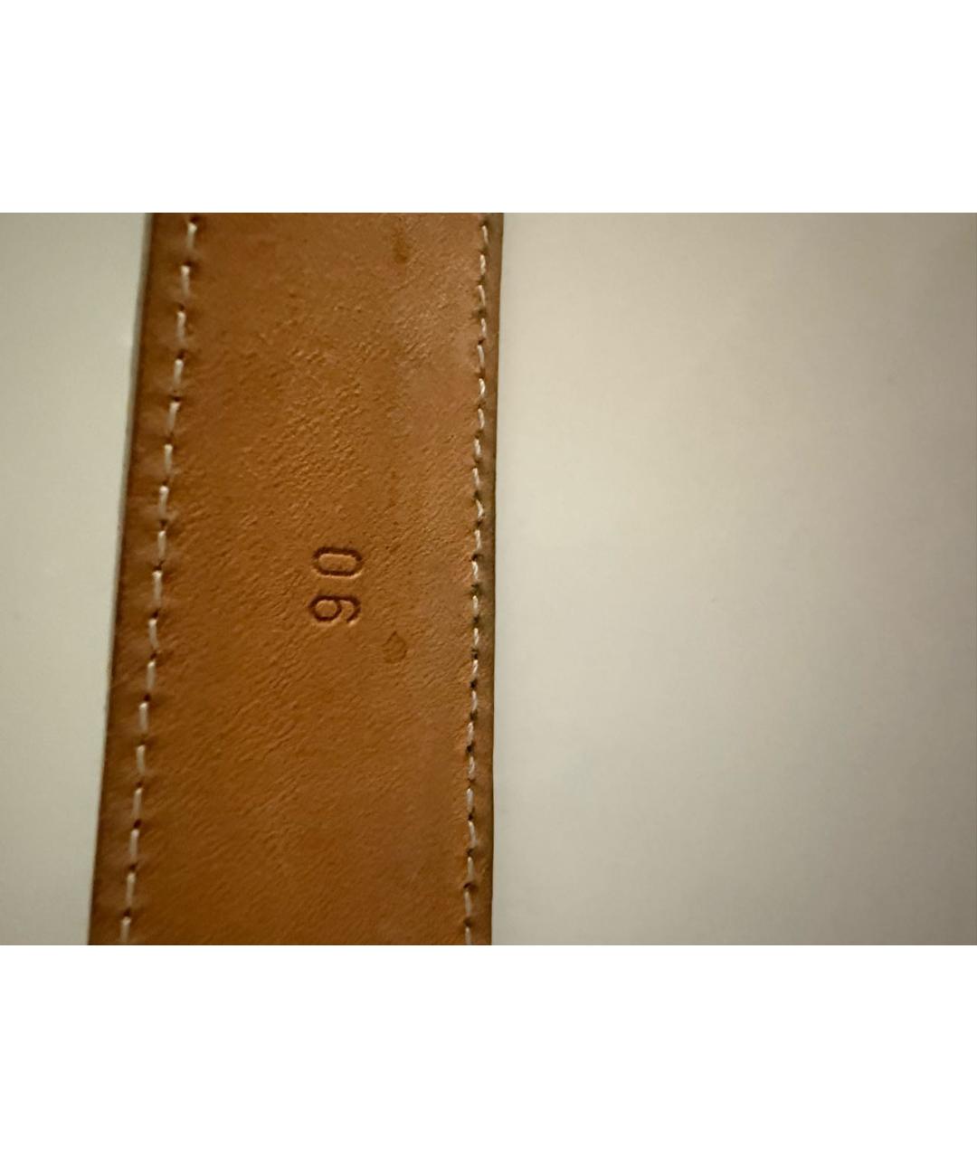 ETRO Золотой кожаный ремень, фото 7