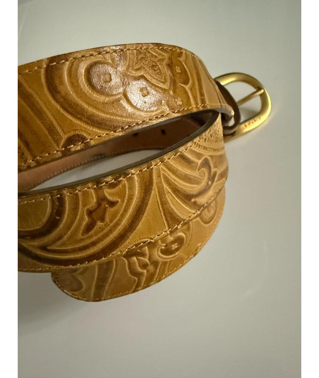 ETRO Золотой кожаный ремень, фото 6