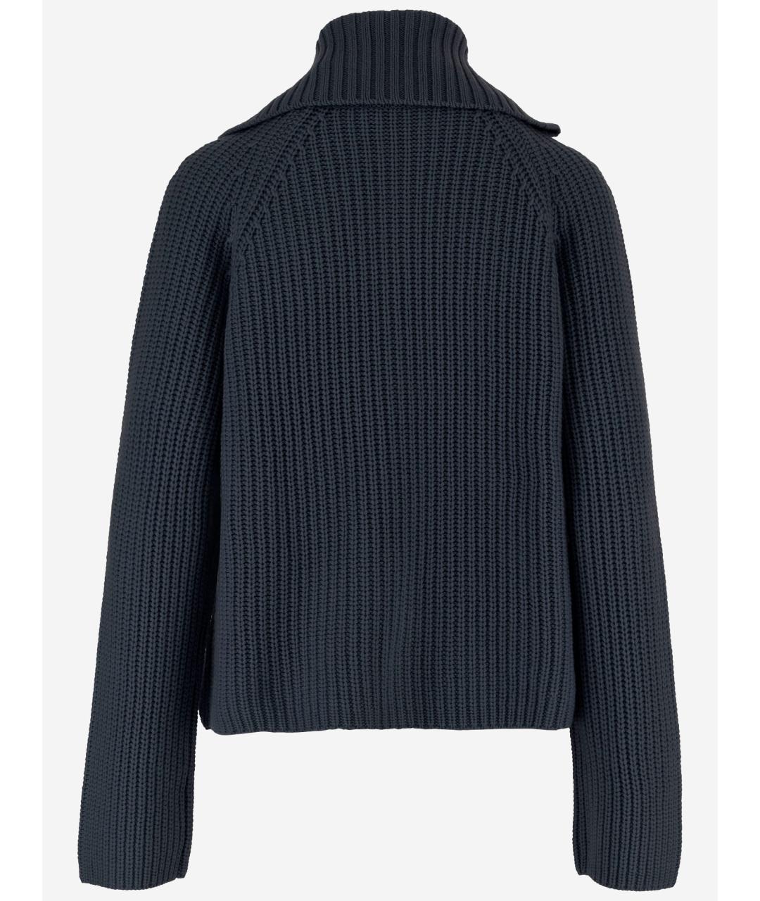 ALLUDE Темно-синий шерстяной джемпер / свитер, фото 2