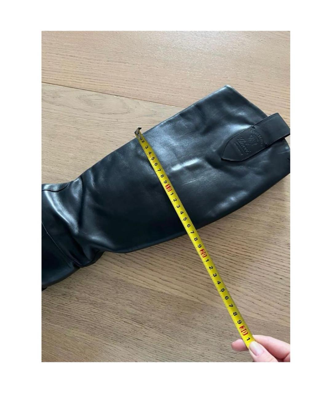 GUCCI Черные кожаные сапоги, фото 8