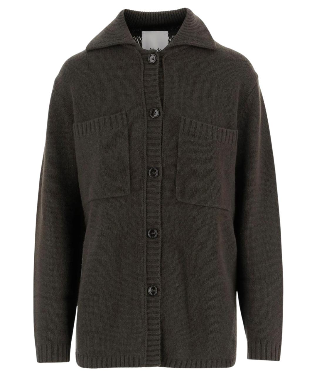 ALLUDE Антрацитовый шерстяной кардиган, фото 1