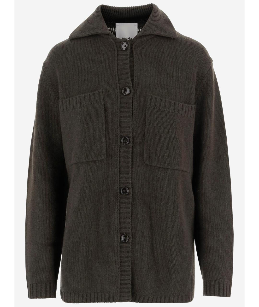 ALLUDE Антрацитовый шерстяной кардиган, фото 4