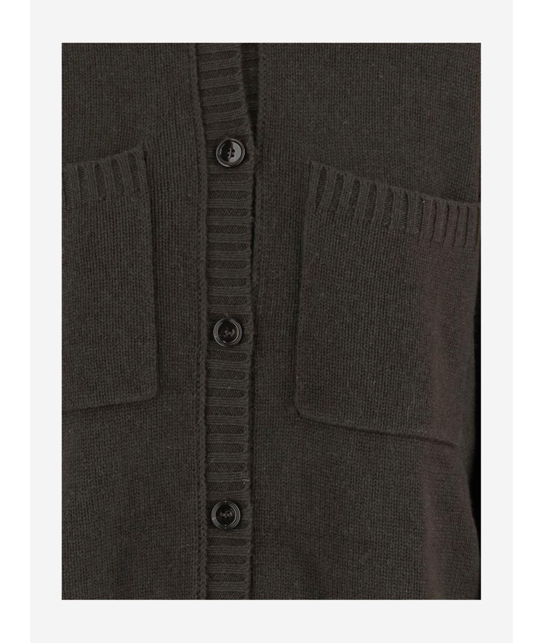 ALLUDE Антрацитовый шерстяной кардиган, фото 3