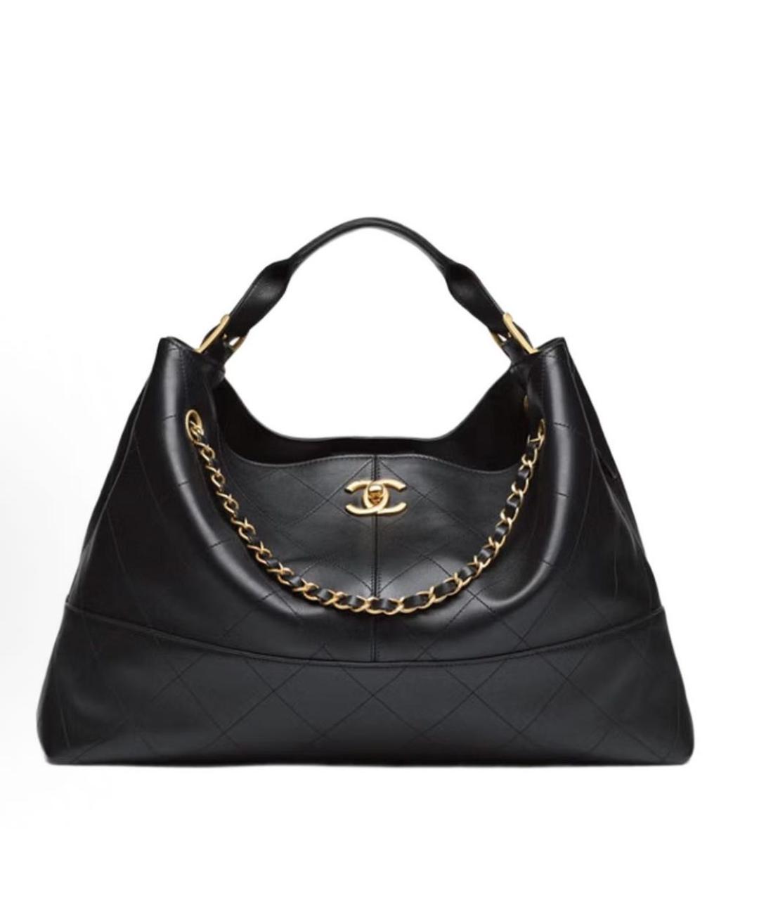 CHANEL Черная кожаная сумка тоут, фото 9