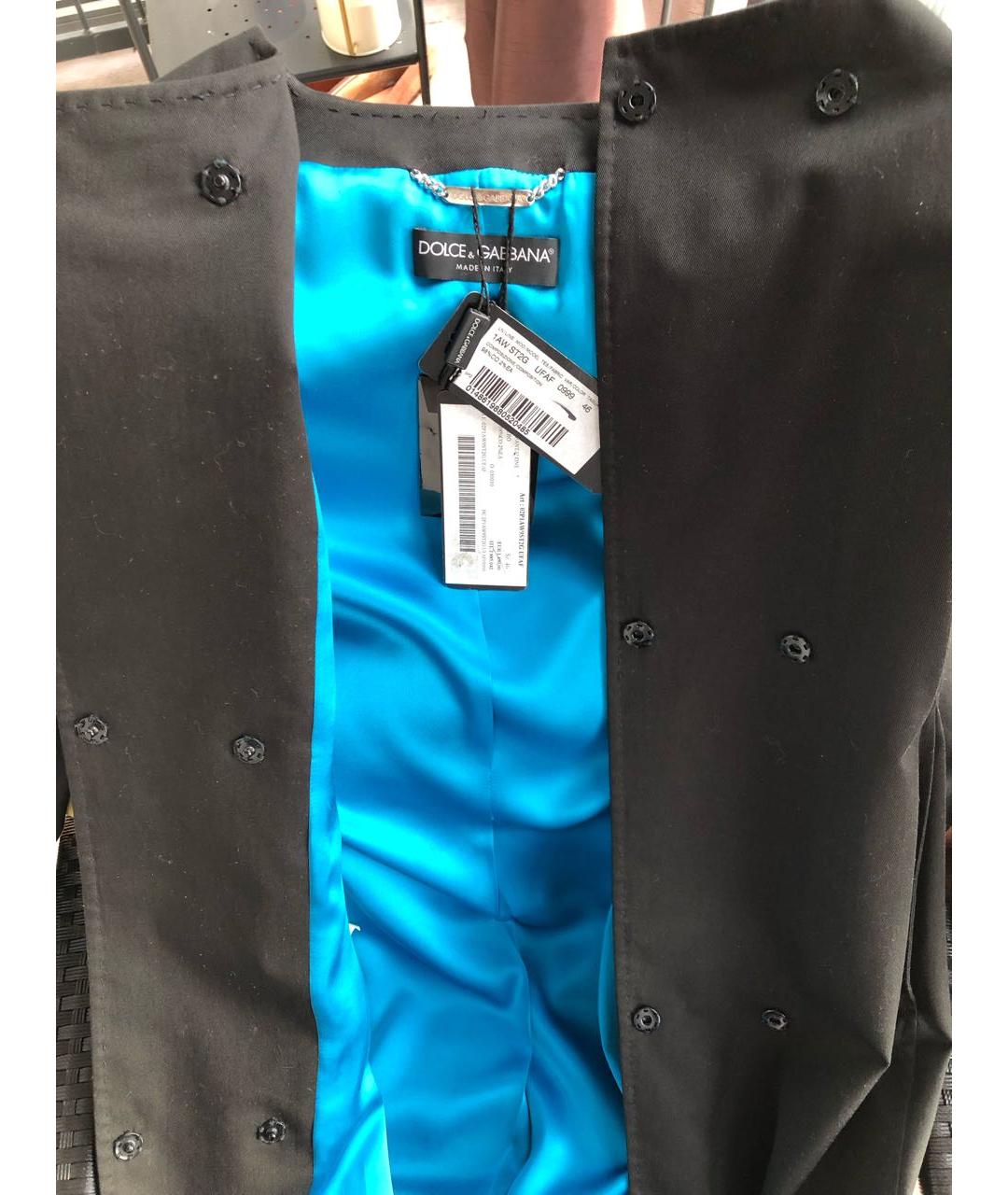 DOLCE&GABBANA Черный хлопко-эластановый жакет/пиджак, фото 7