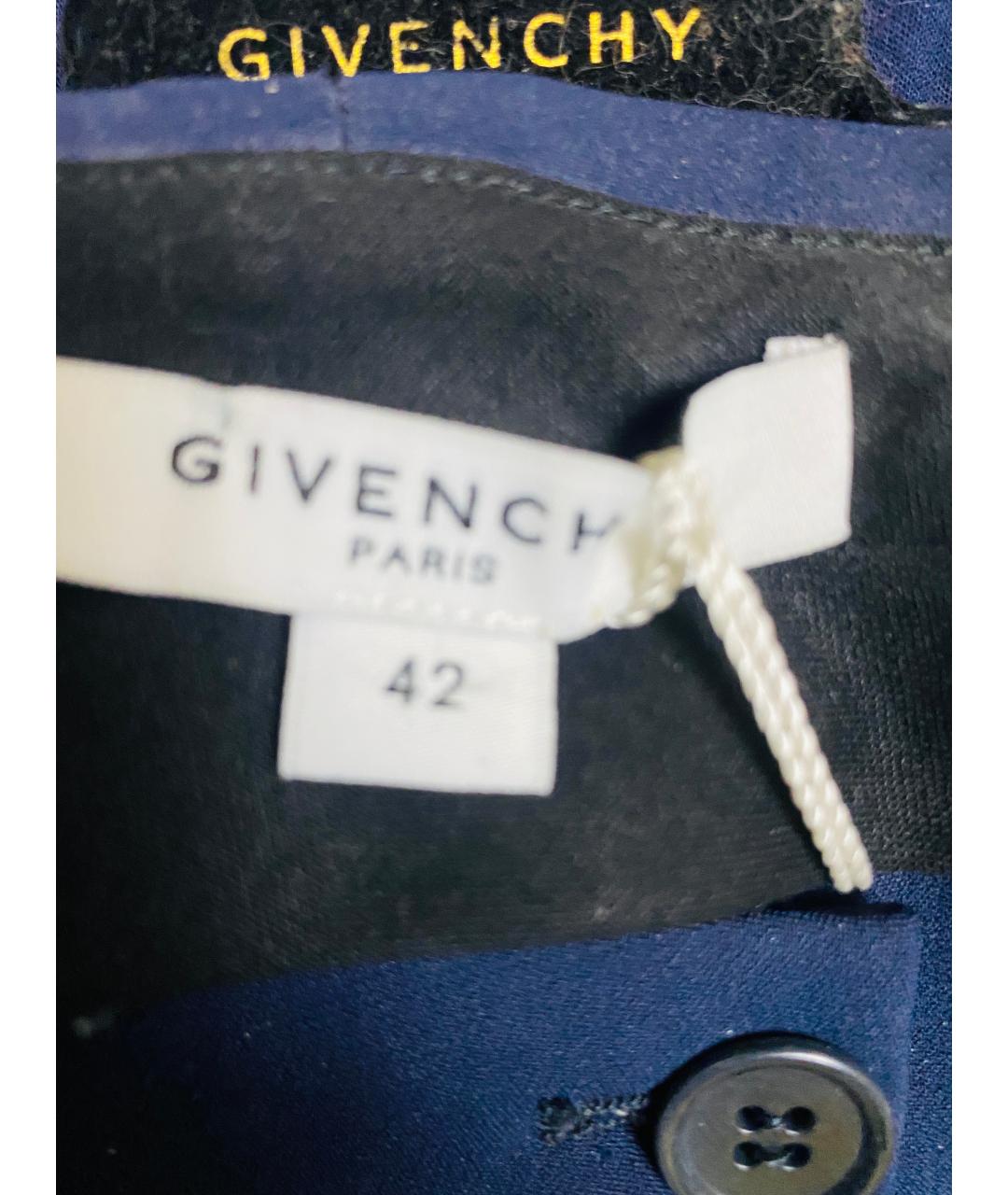 GIVENCHY Синие вискозные прямые брюки, фото 3