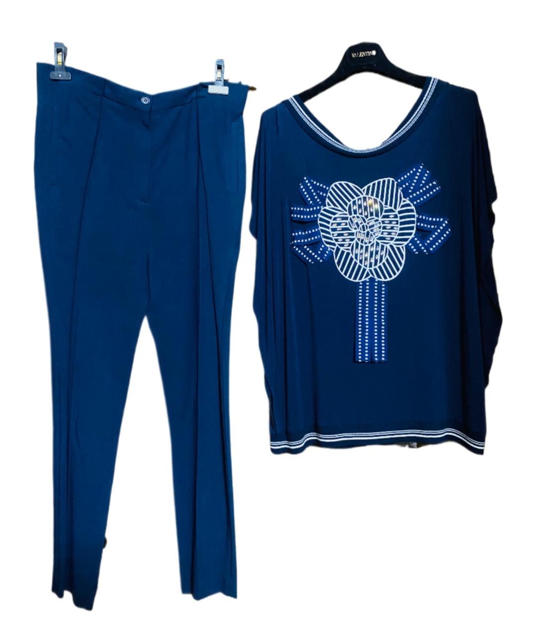 GIVENCHY Синие вискозные прямые брюки, фото 5