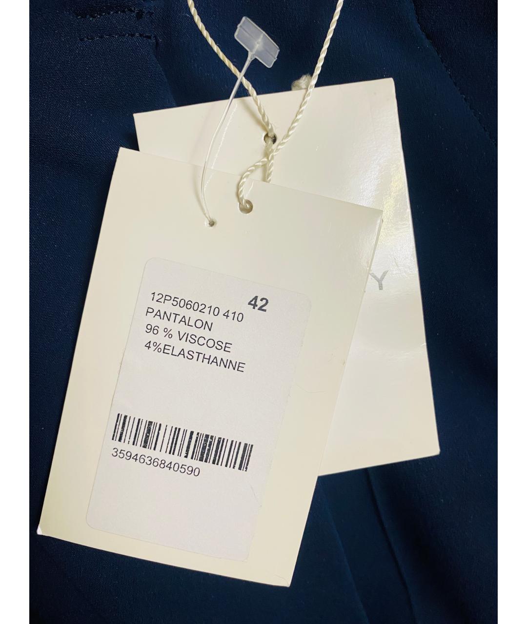 GIVENCHY Синие вискозные прямые брюки, фото 4