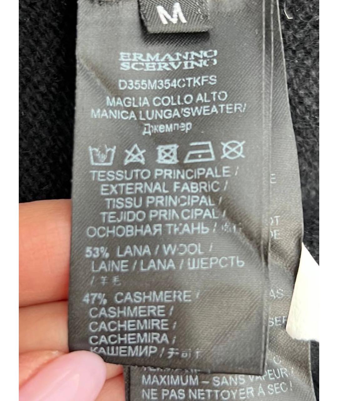 ERMANNO SCERVINO Черный кашемировый джемпер / свитер, фото 8