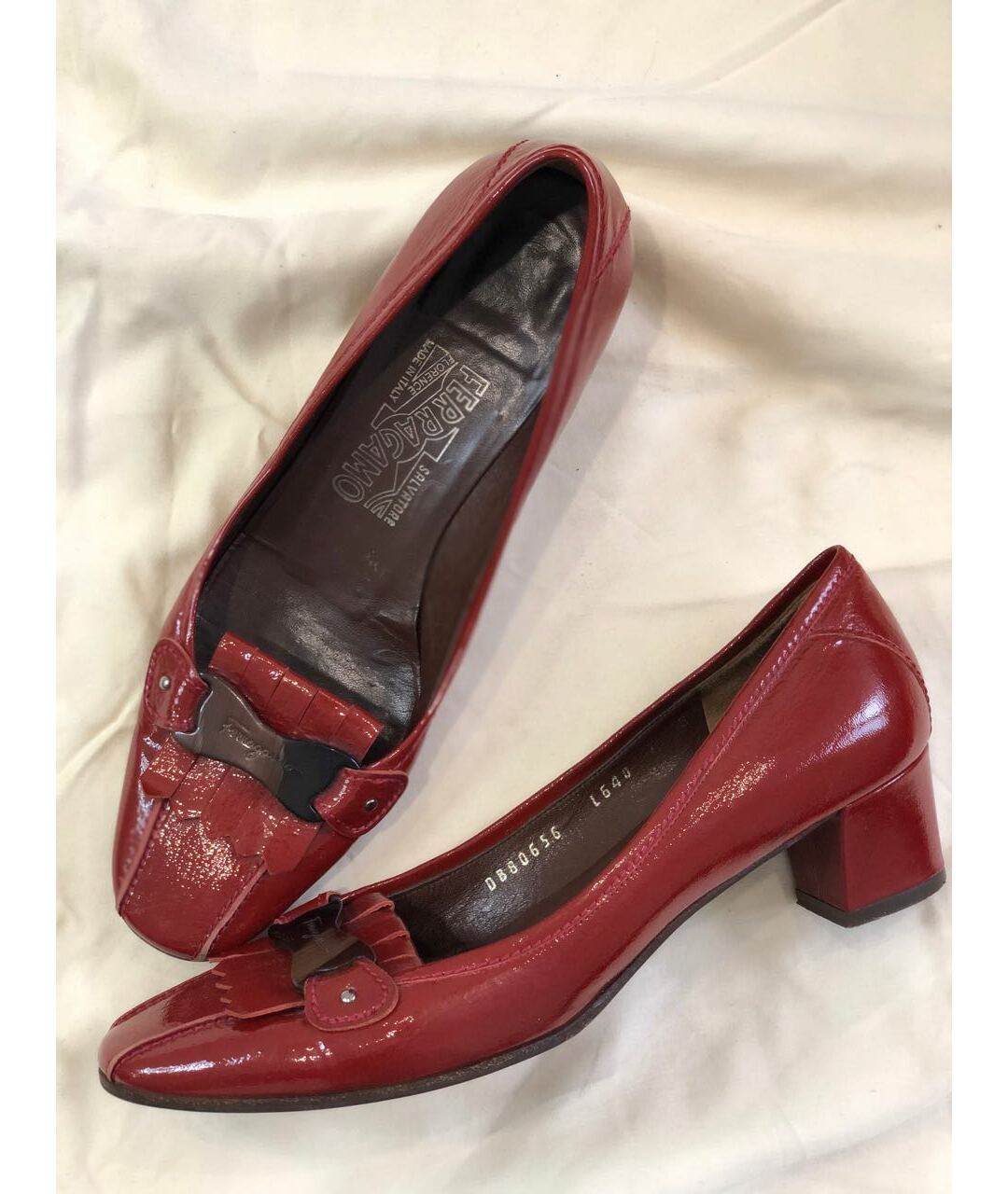 SALVATORE FERRAGAMO Красные туфли из лакированной кожи, фото 3