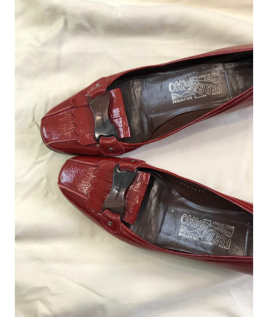 SALVATORE FERRAGAMO Красные туфли из лакированной кожи, фото 2