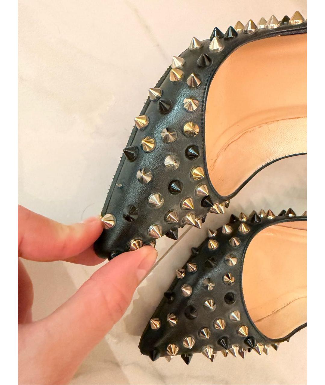 CHRISTIAN LOUBOUTIN Черные кожаные туфли, фото 8