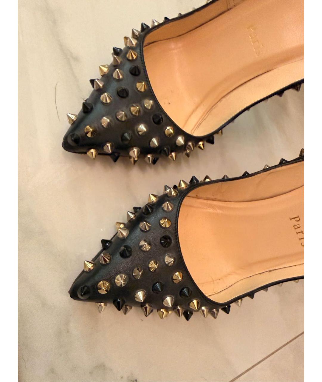 CHRISTIAN LOUBOUTIN Черные кожаные туфли, фото 2