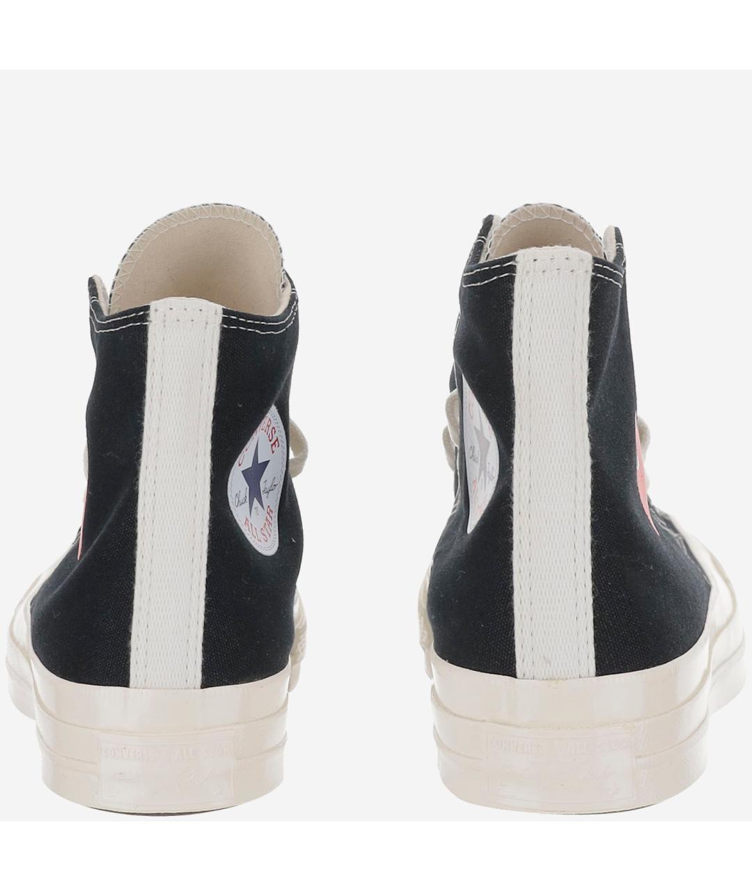 COMME DES GARÇONS PLAY Черные текстильные низкие кроссовки / кеды, фото 4