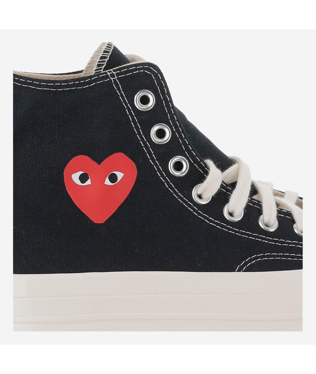 COMME DES GARÇONS PLAY Черные текстильные низкие кроссовки / кеды, фото 5