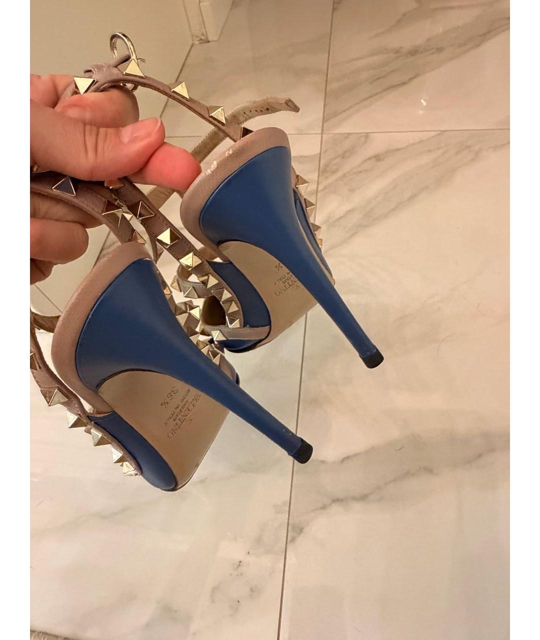 VALENTINO Синие кожаные туфли, фото 6