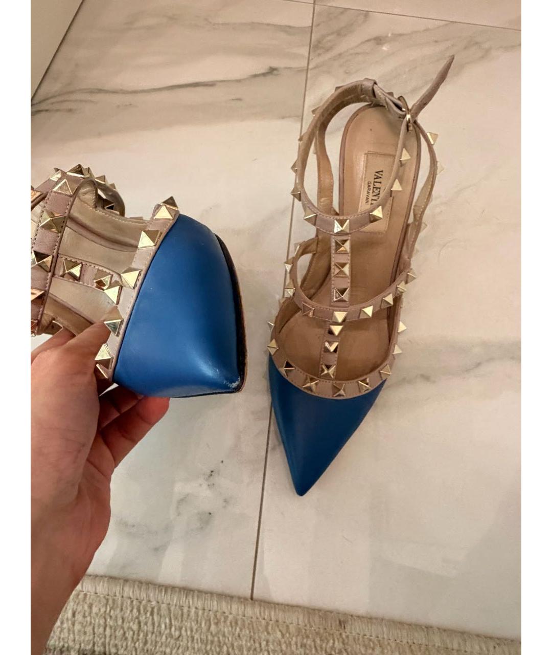 VALENTINO Синие кожаные туфли, фото 3