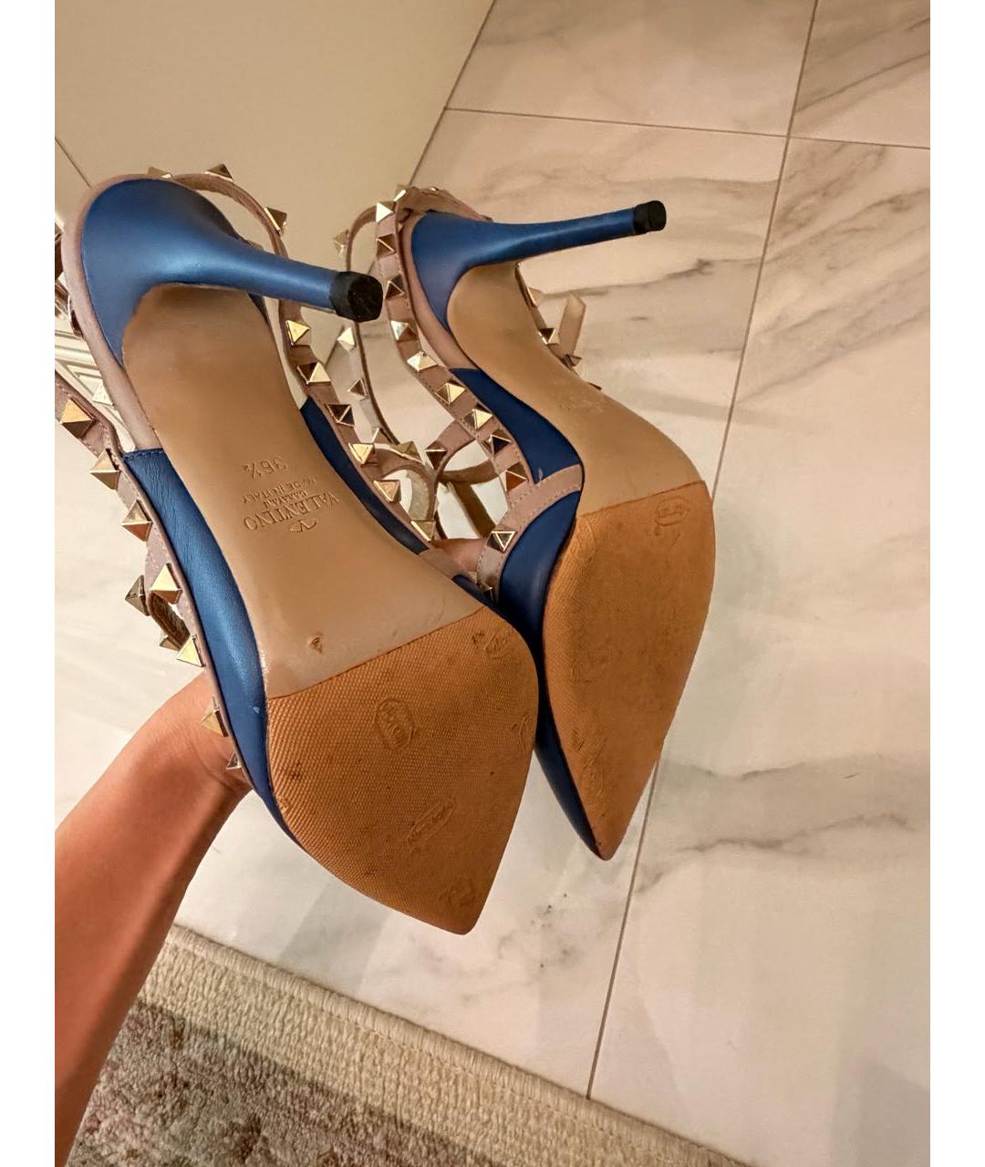 VALENTINO Синие кожаные туфли, фото 5