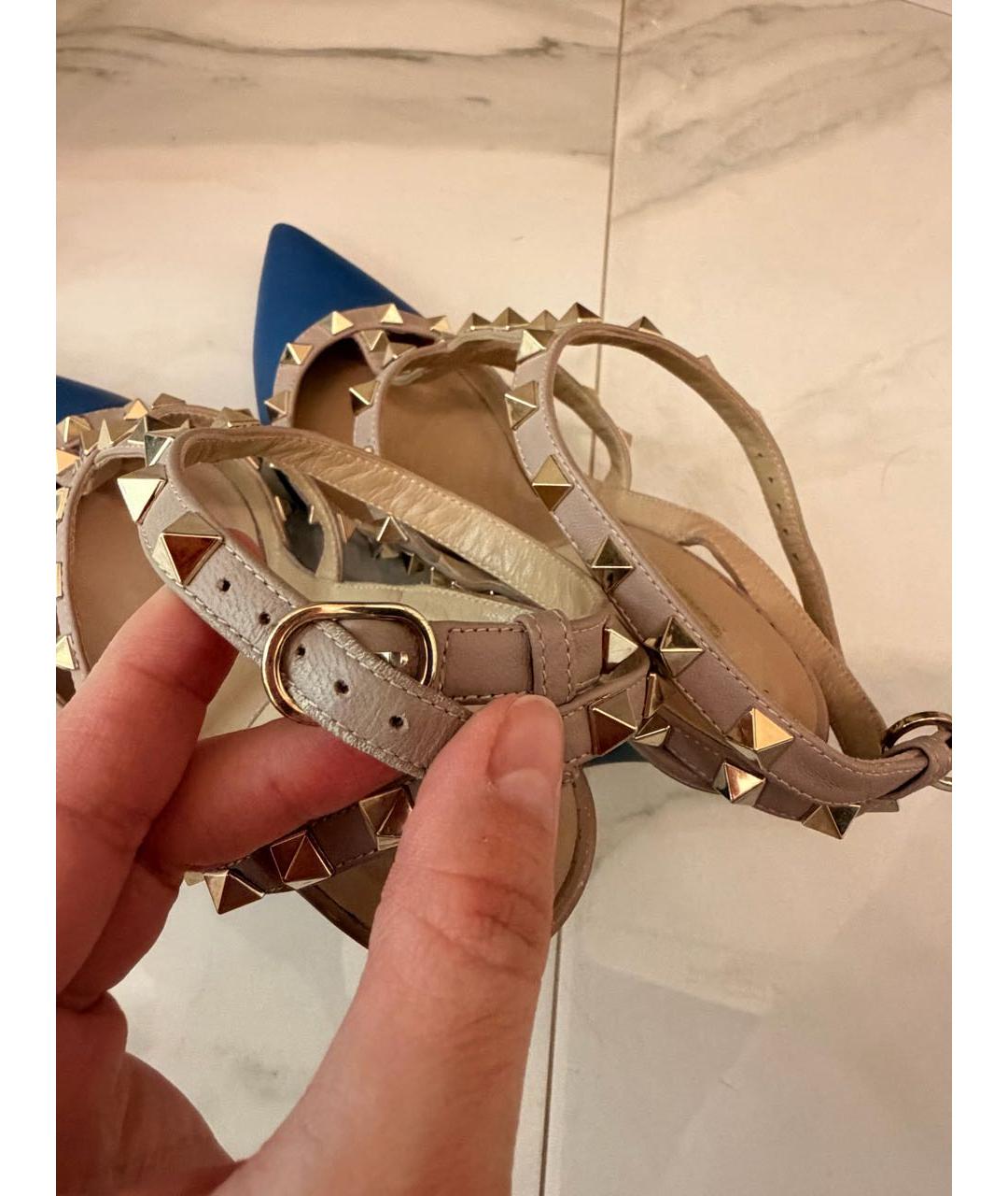 VALENTINO Синие кожаные туфли, фото 7