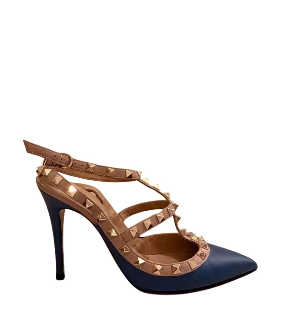 VALENTINO Синие кожаные туфли, фото 1