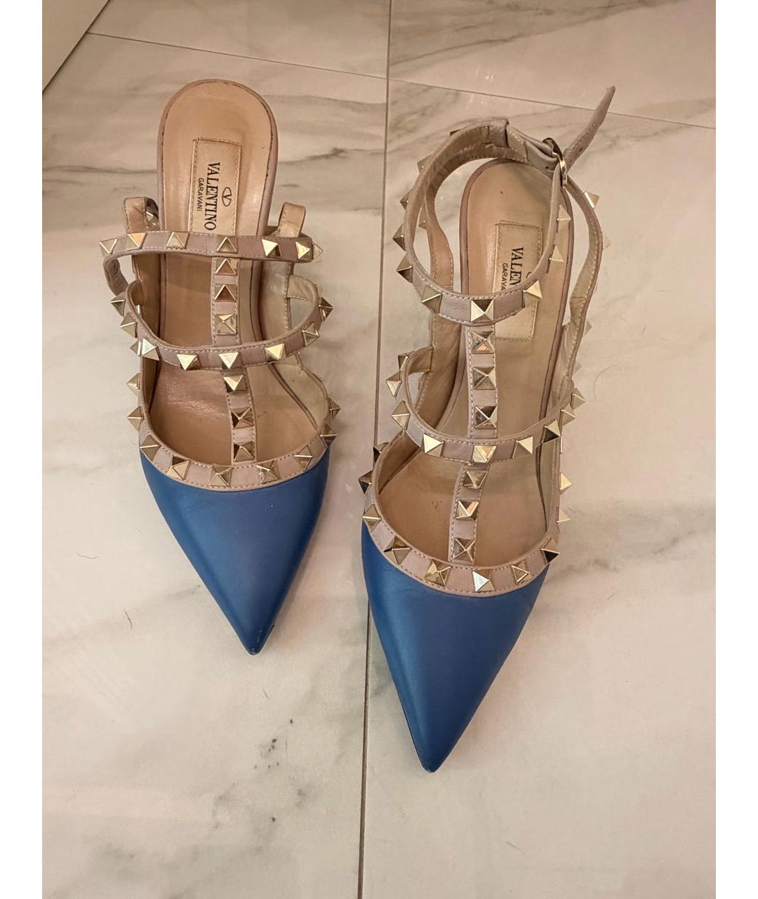 VALENTINO Синие кожаные туфли, фото 2