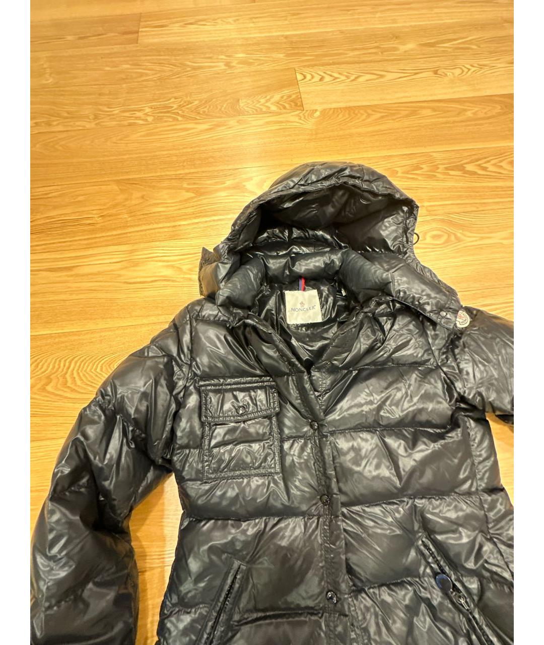 MONCLER Черная полиэстеровая куртка, фото 6