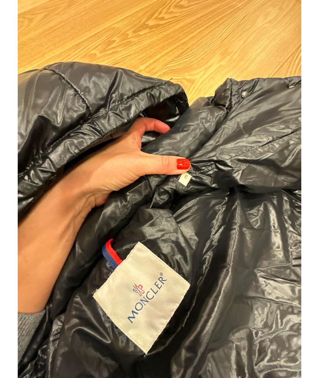 MONCLER Черная полиэстеровая куртка, фото 8