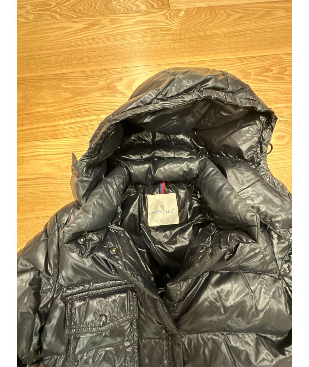 MONCLER Черная полиэстеровая куртка, фото 4