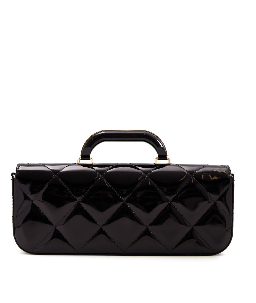 CHANEL Черная сумка через плечо из лакированной кожи, фото 3