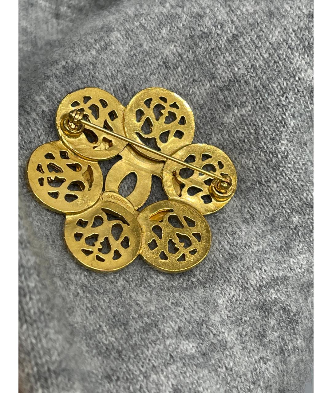 CHANEL Золотая металлическая булавка / брошь, фото 9