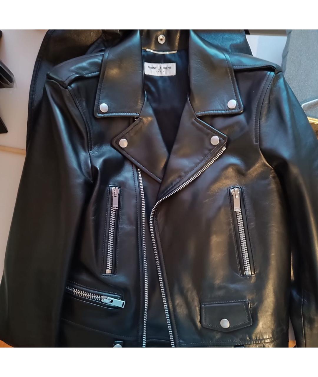 SAINT LAURENT Черная кожаная куртка, фото 4