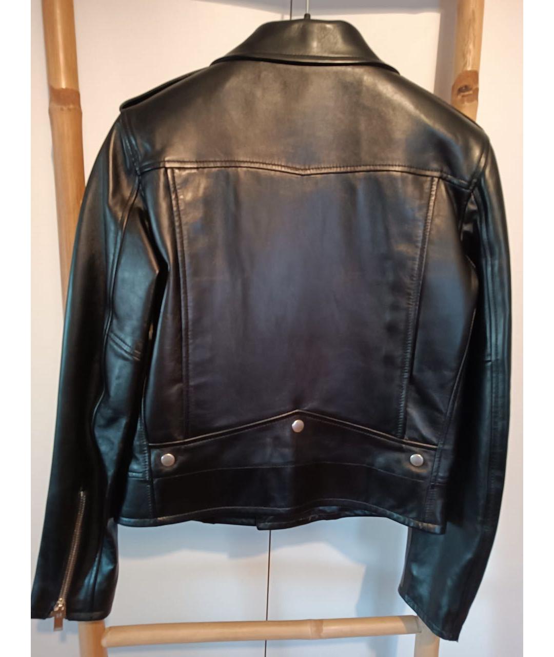 SAINT LAURENT Черная кожаная куртка, фото 2