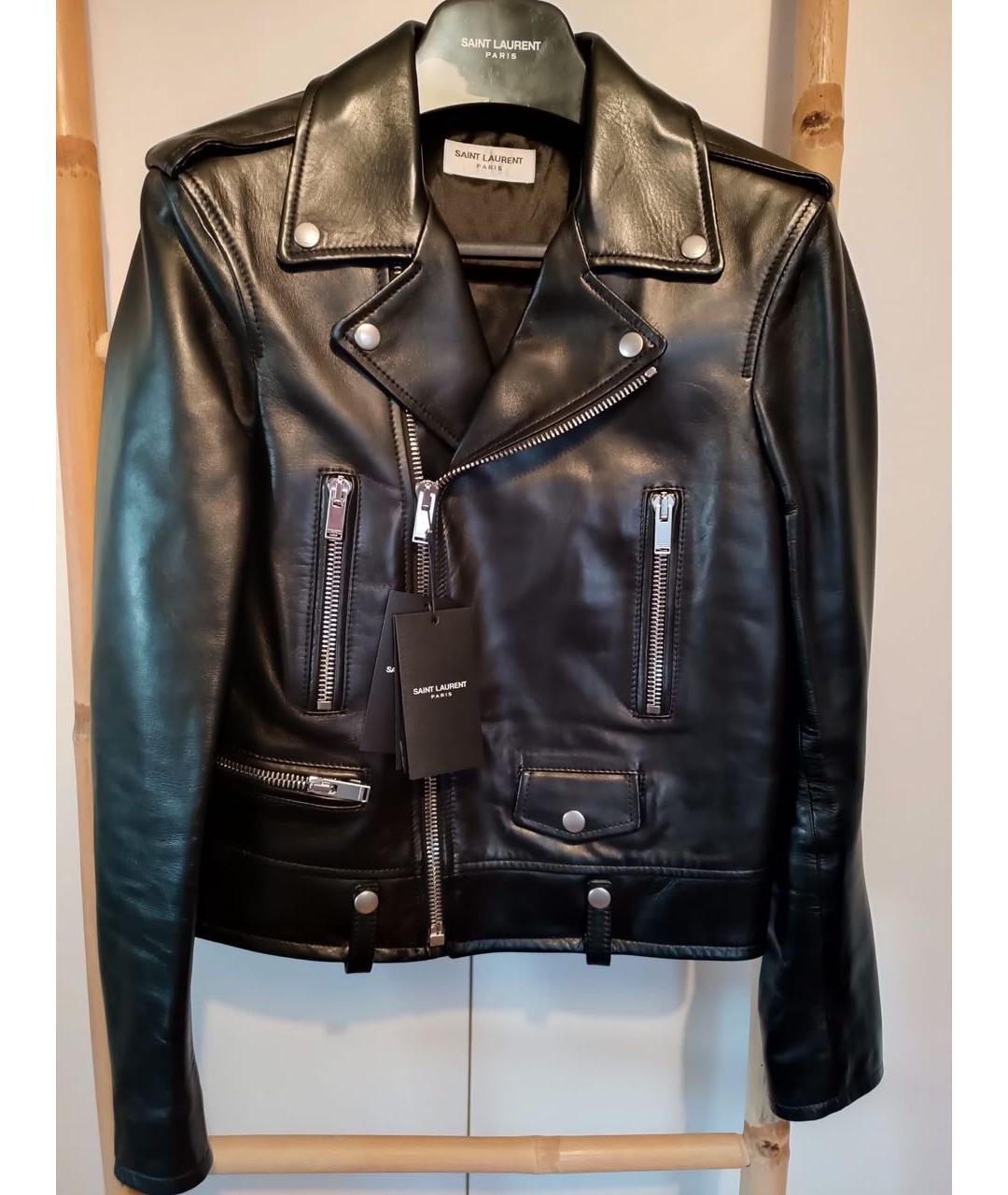 SAINT LAURENT Черная кожаная куртка, фото 6