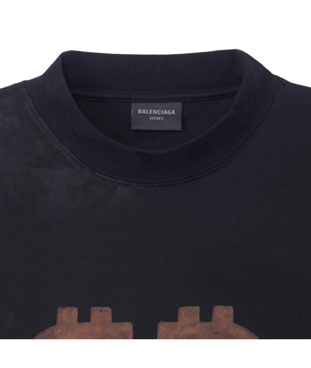 BALENCIAGA Черная футболка, фото 4