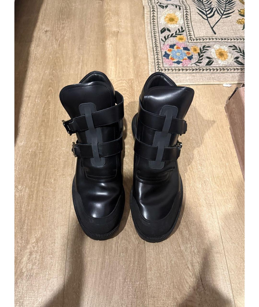 CHRISTIAN DIOR Черные кожаные высокие ботинки, фото 2