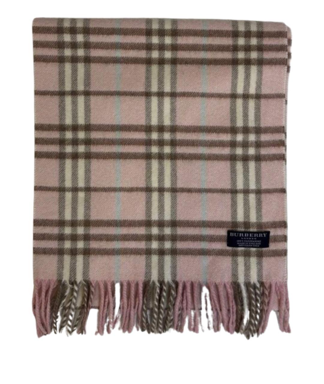 BURBERRY Розовый кашемировый шарф, фото 1