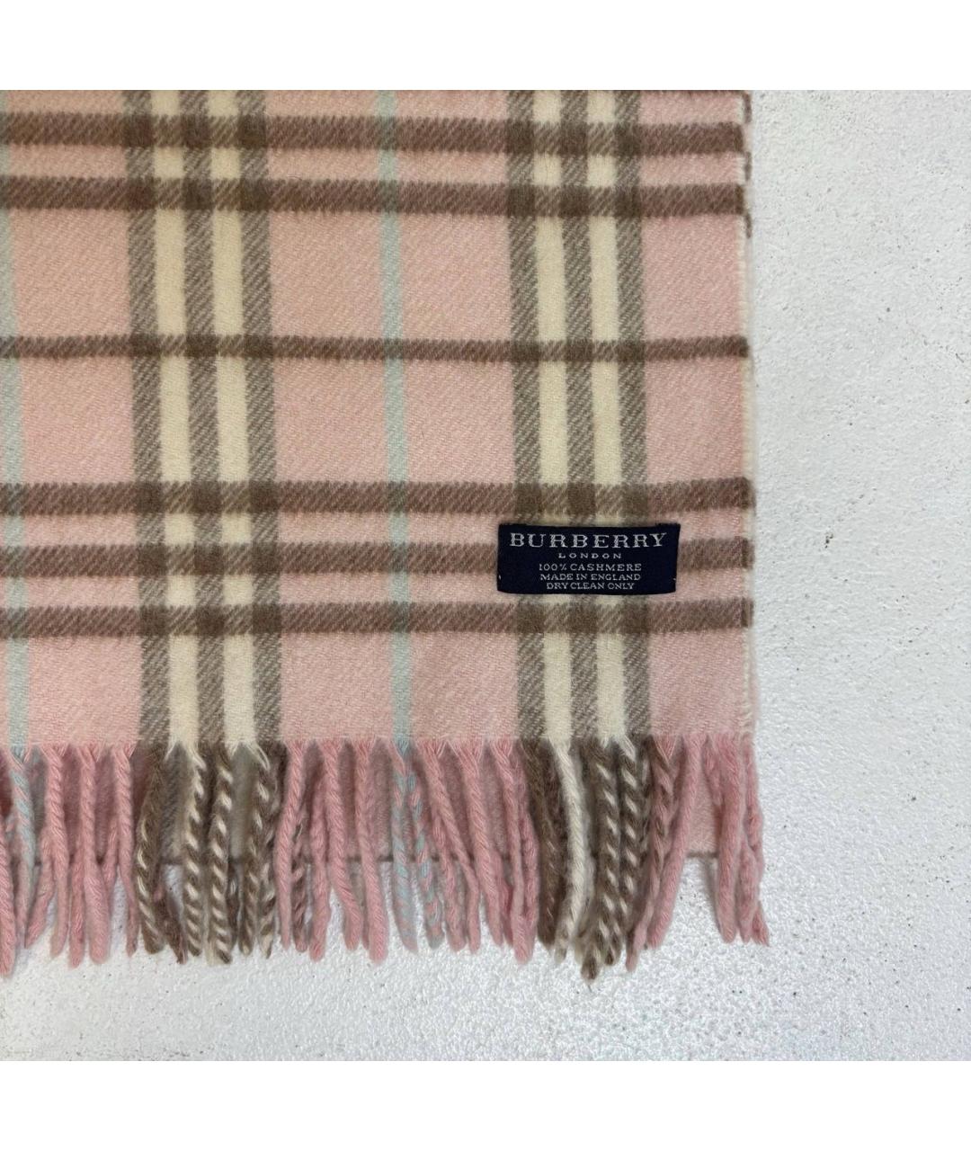 BURBERRY Розовый кашемировый шарф, фото 2