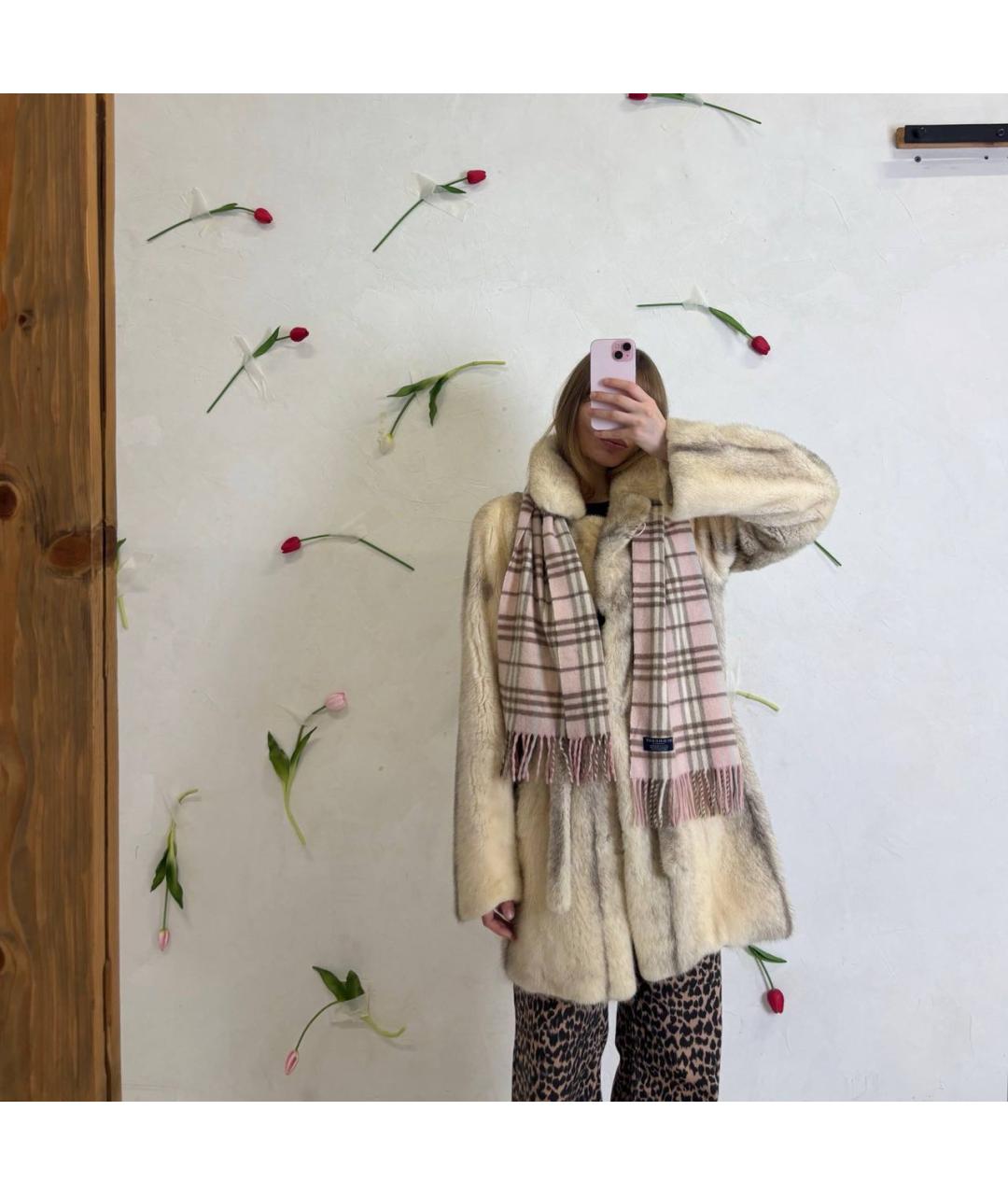 BURBERRY Розовый кашемировый шарф, фото 3