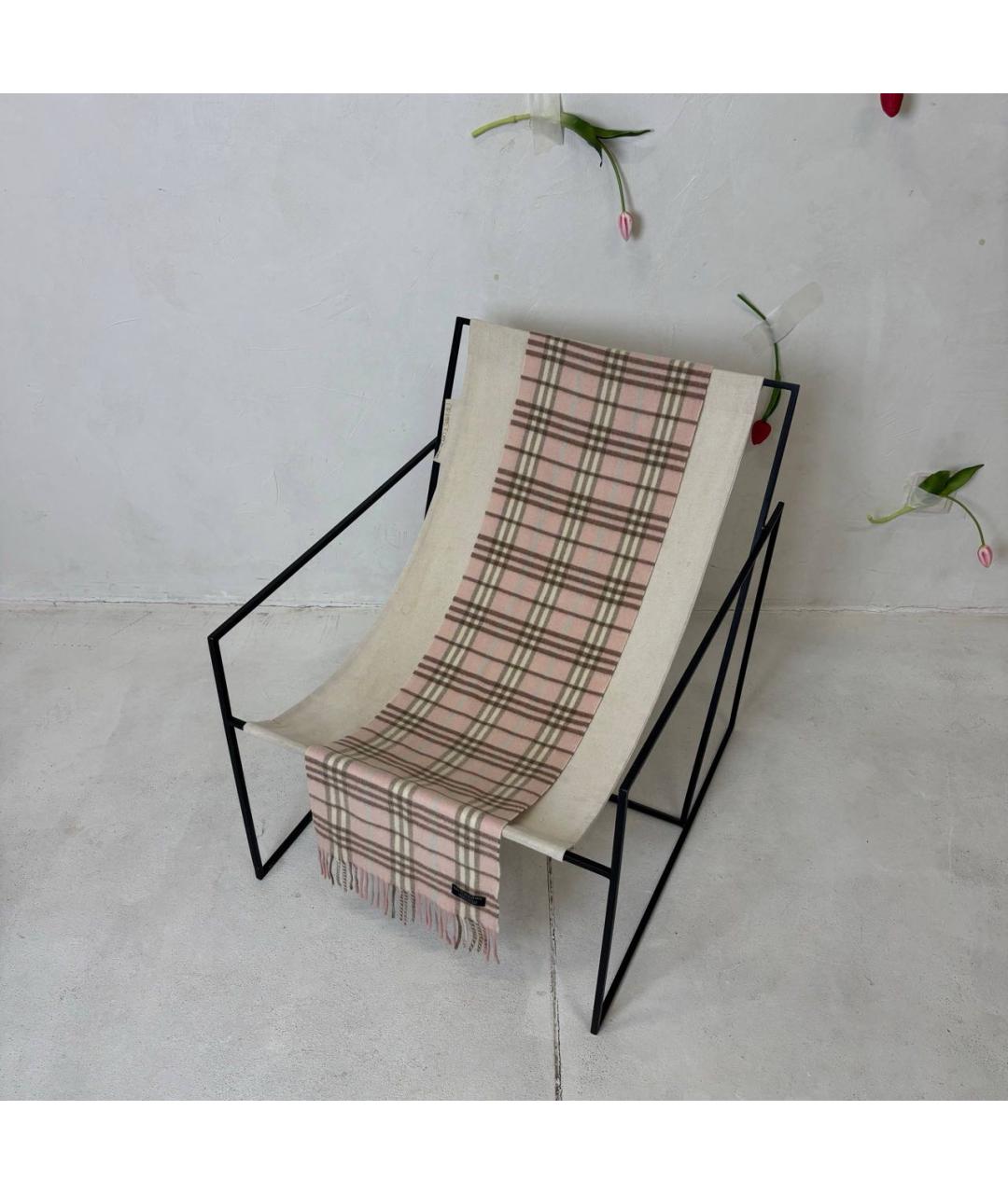 BURBERRY Розовый кашемировый шарф, фото 5