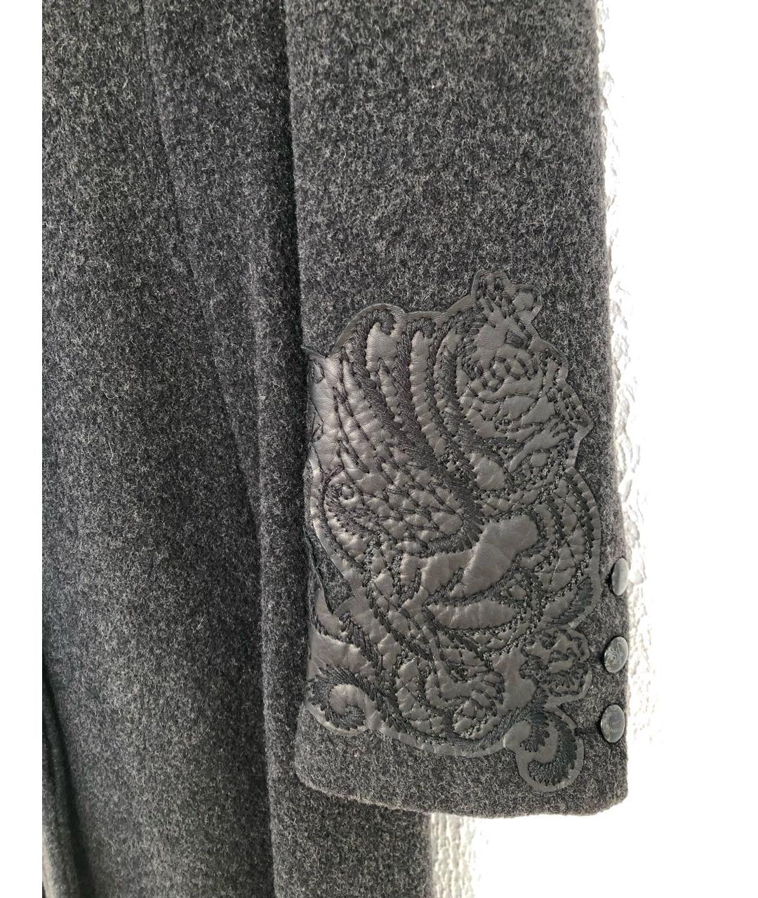 CAVALLI CLASS Антрацитовое шерстяное пальто, фото 8