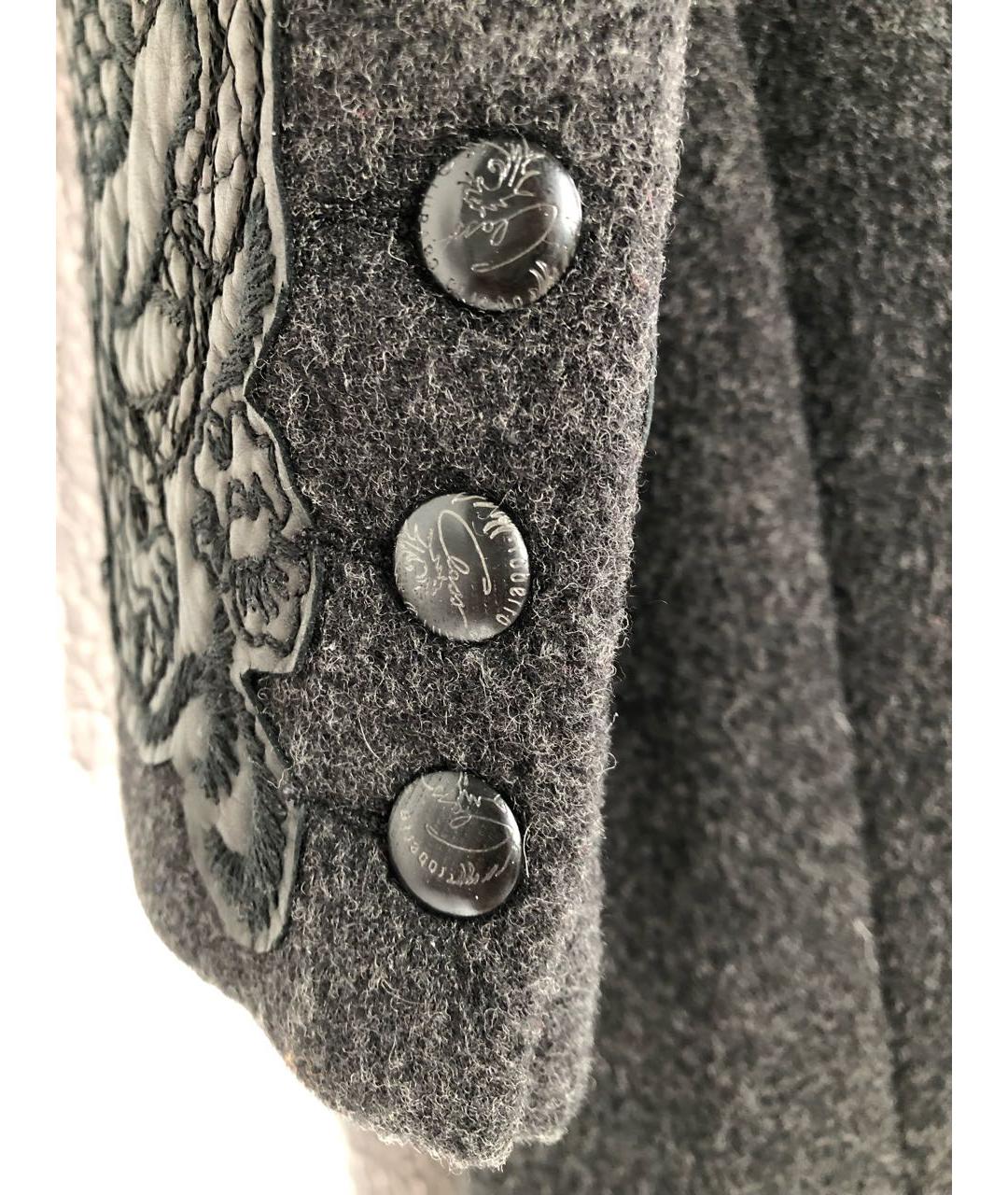CAVALLI CLASS Антрацитовое шерстяное пальто, фото 7