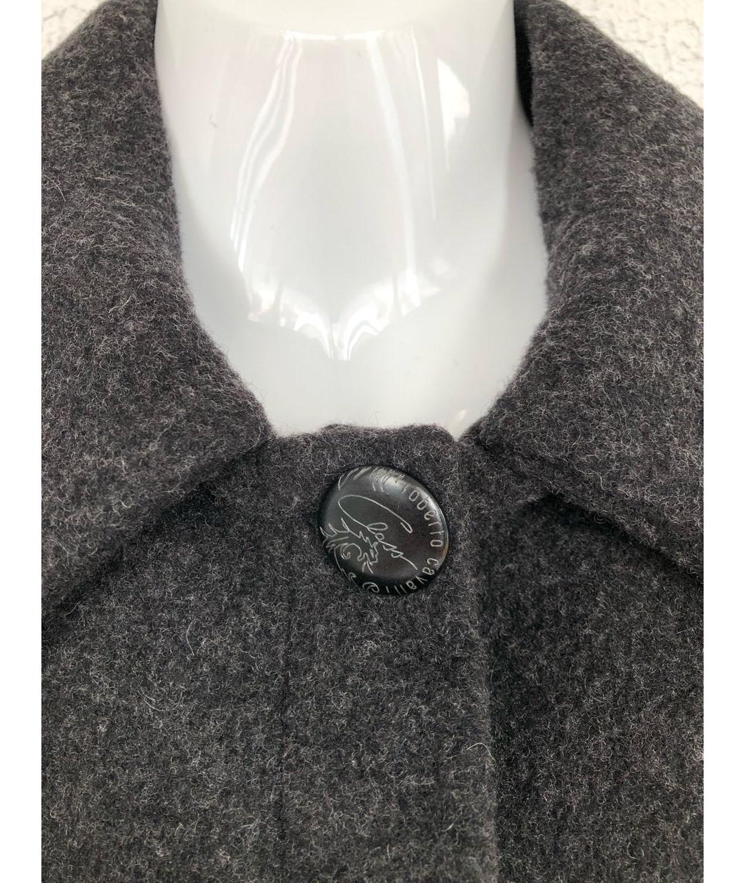 CAVALLI CLASS Антрацитовое шерстяное пальто, фото 4
