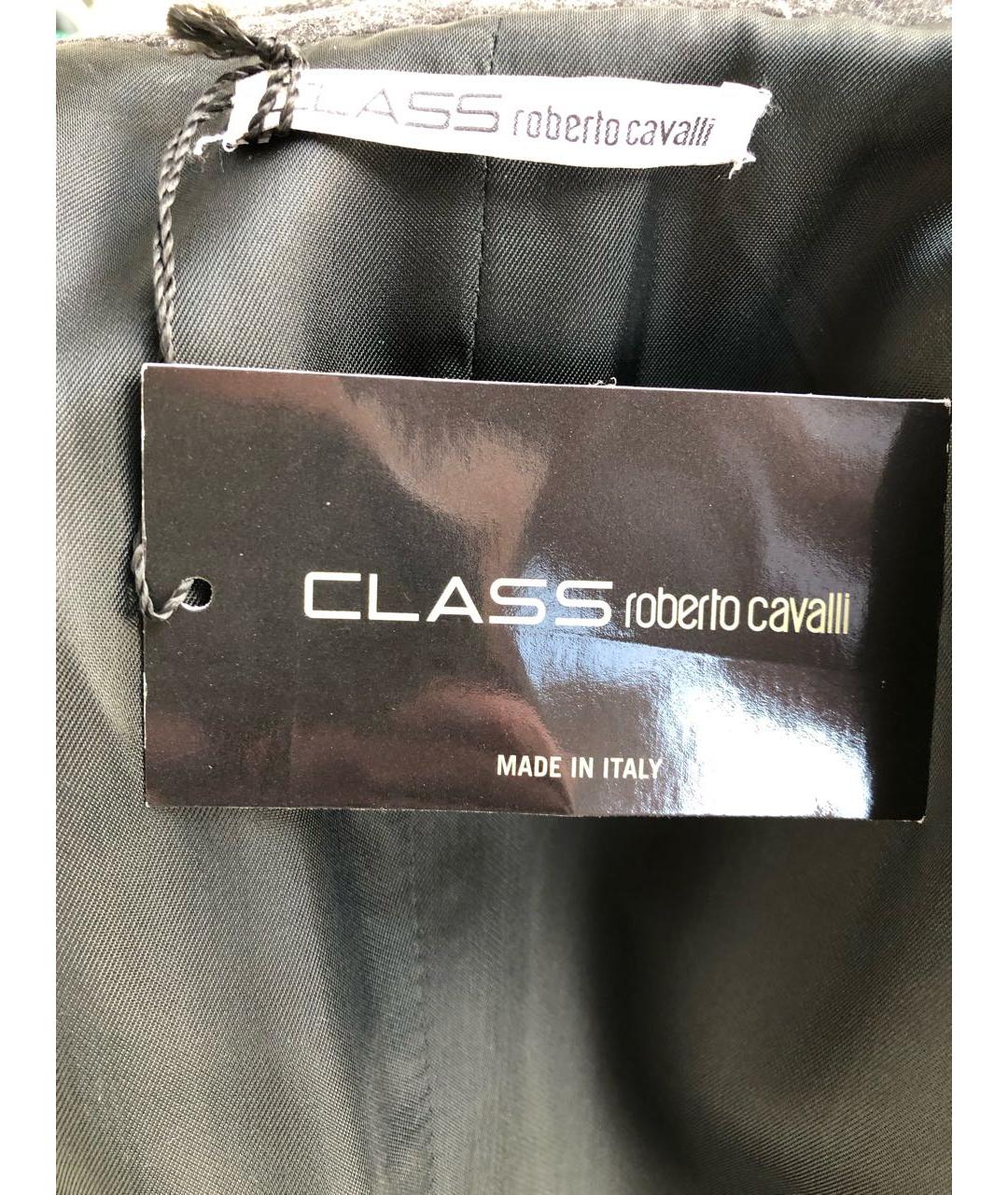 CAVALLI CLASS Антрацитовое шерстяное пальто, фото 5