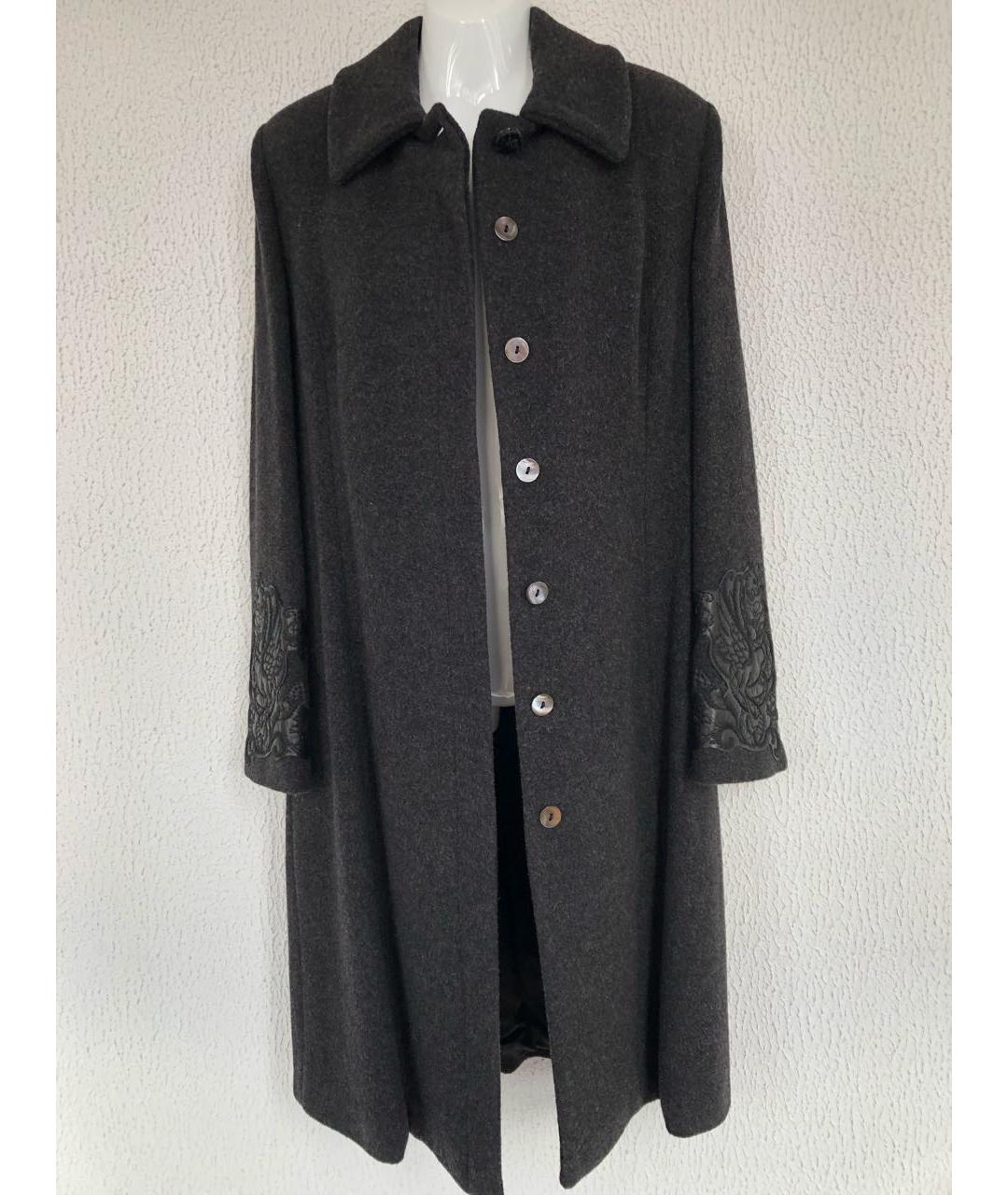 CAVALLI CLASS Антрацитовое шерстяное пальто, фото 3